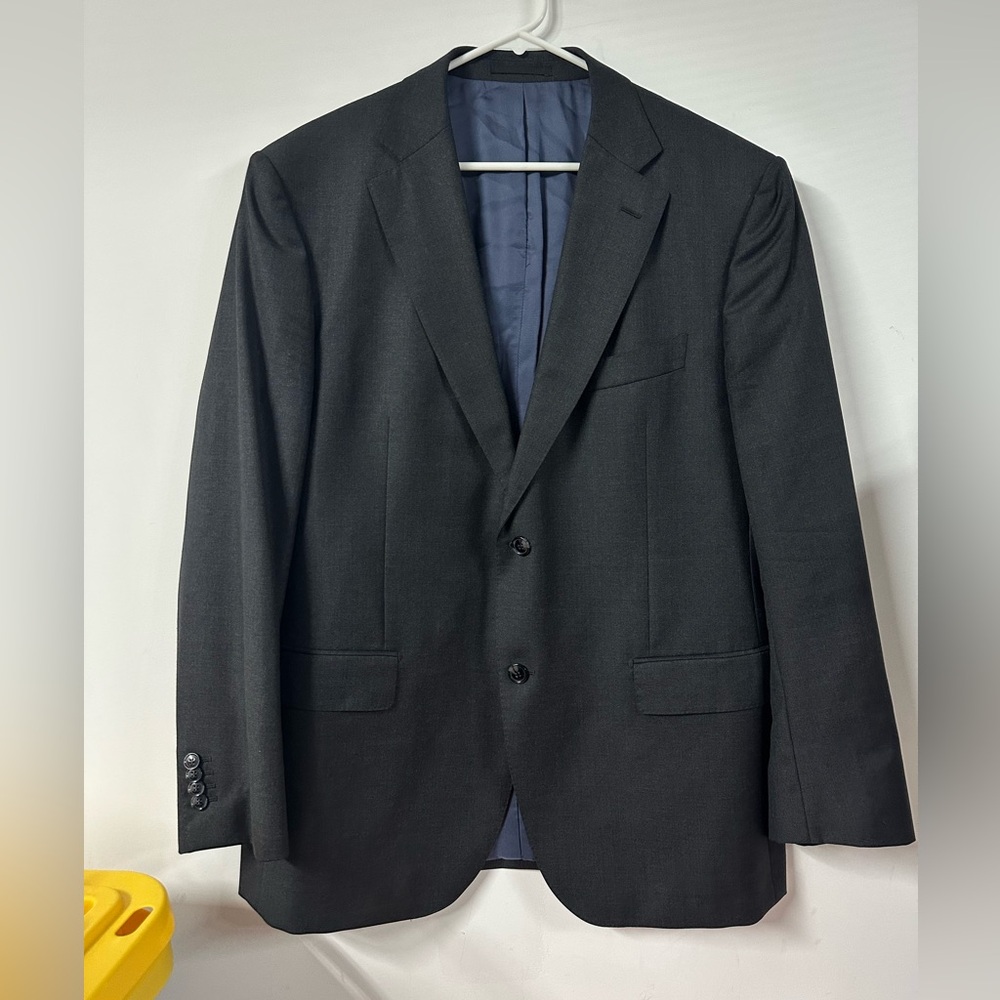 SUITSUPPLY Napoli Int/Brescia Suit Men's Blueline Wool Charcoal Size 46R